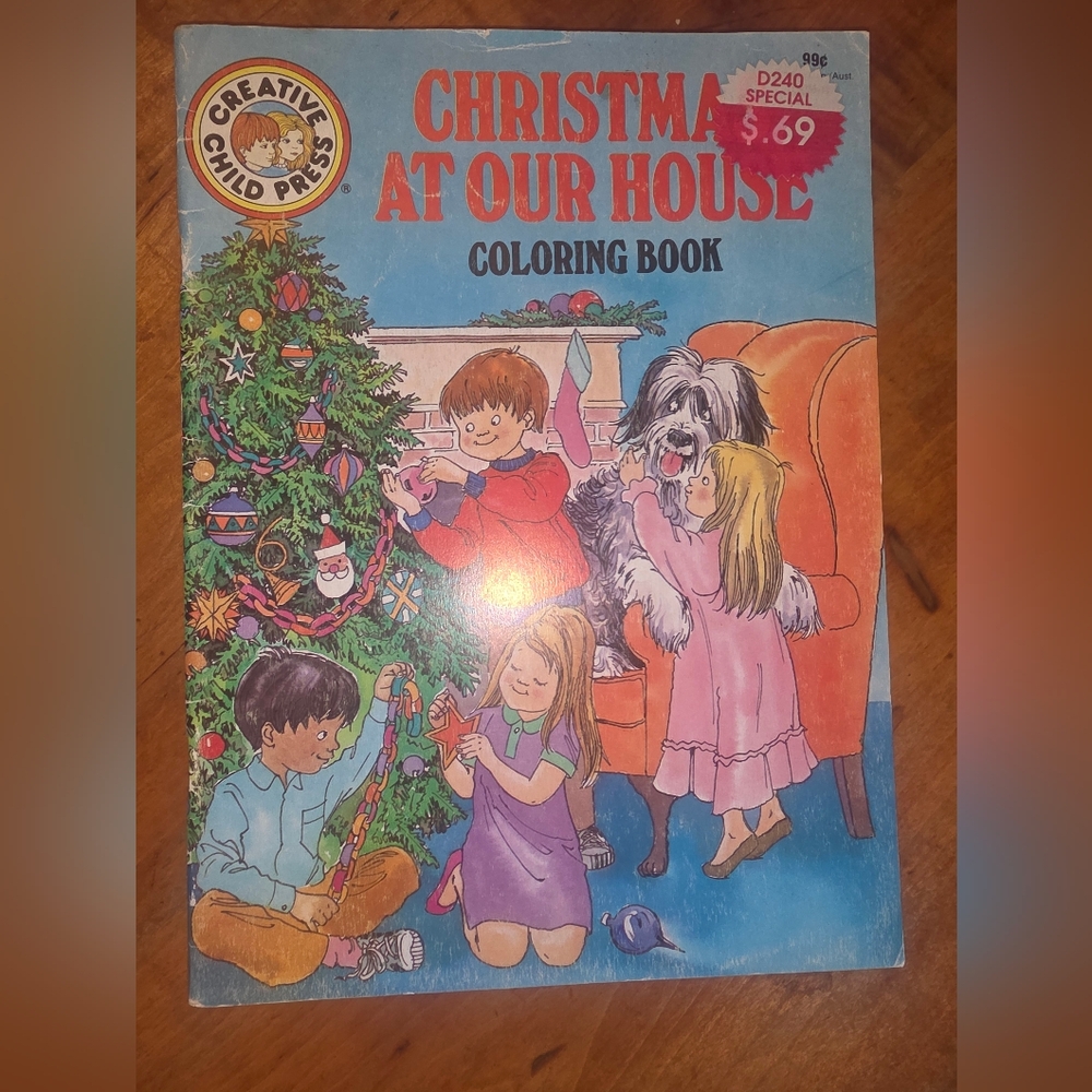 Vintage Creative Child Press Christmas At Our House Coloring Book 80s Paperback